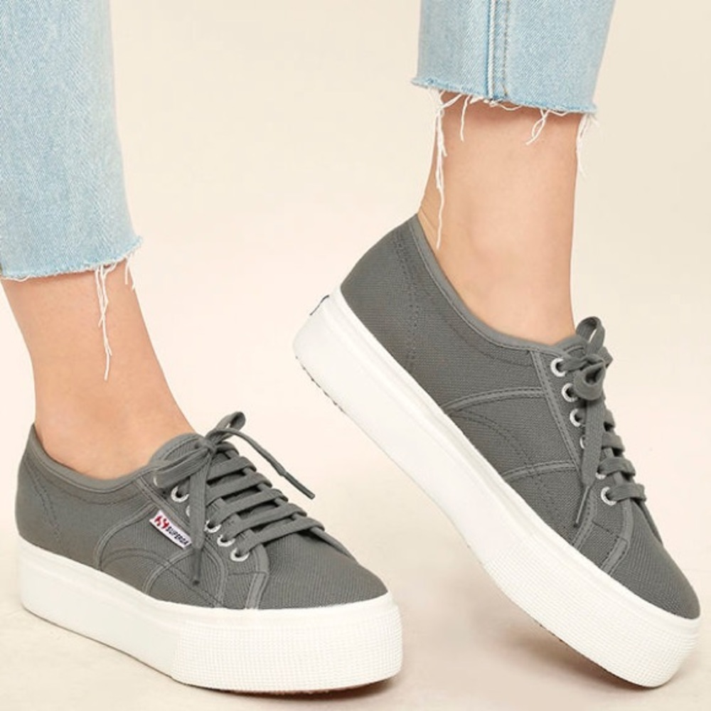 Dark Grey Superga Platform Sneakers